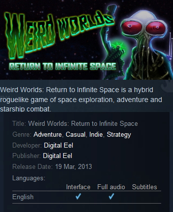 Weird Worlds: Return to Infinite Space Steam - Click Image to Close